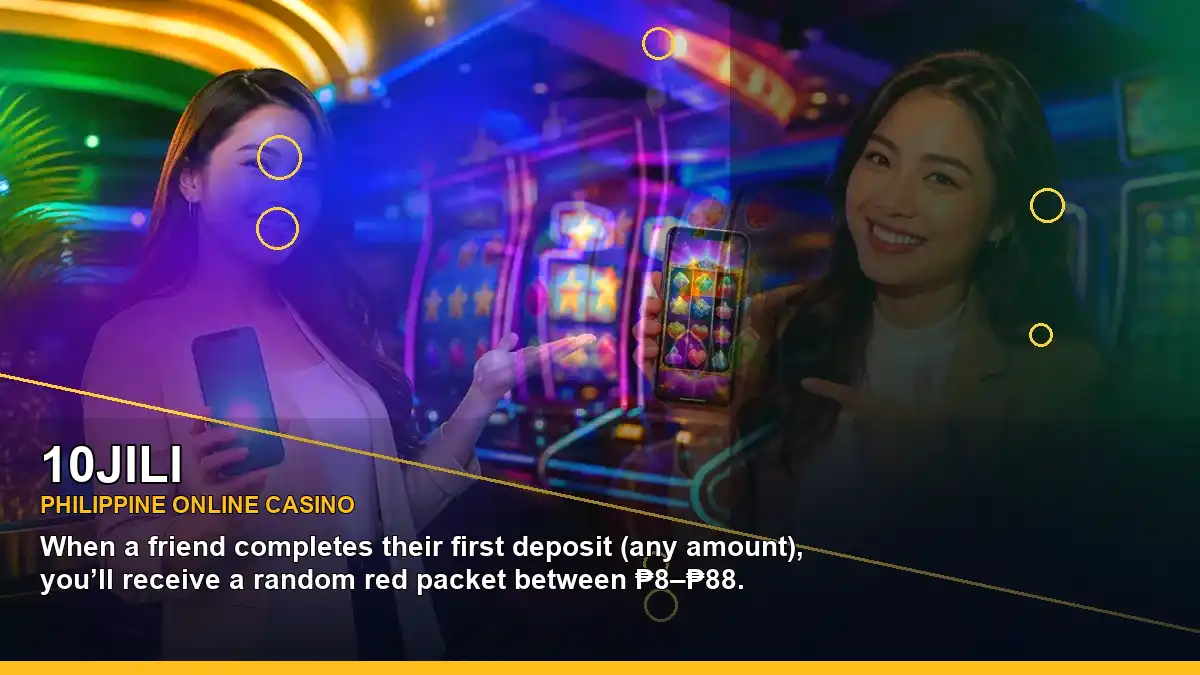 10JILI lucky reels online slot games featuring an adult Filipina casino host with a left close-up composition